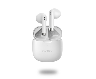 AURICULARES BLUETOOTH CON MICROFONO TWS-01 BLANCO COOLBOX