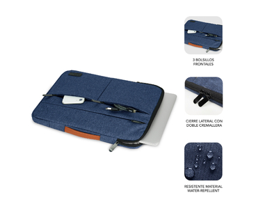 MALETIN AIR PADDING 360 SLEEVE 13.3"14" AZUL SUBBLIM