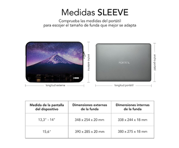 FUNDA NEOPRENO SLEEVE 13.3"-14" MOUNTAIN SUBBLIM