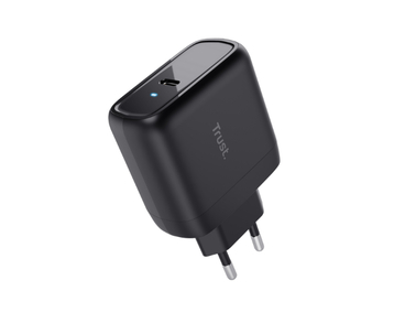 CARGADOR PARED/VIAJE USB-C 65W MAXO NEGRO TRUST