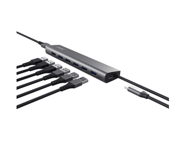 HUB HALYX ALUMINIUM USB-A 3.2 Gen 1 CON 7 PUERTOS USB-A TRUST