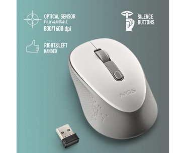 RATON OPTICO WIRELESS DEW BLANCO NGS