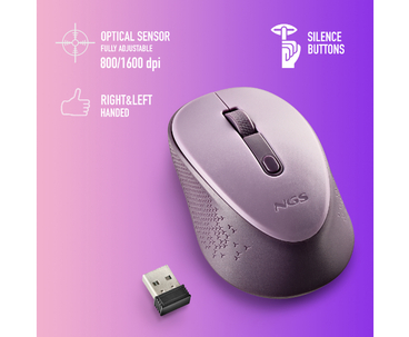 RATON OPTICO WIRELESS DEW MORADO NGS