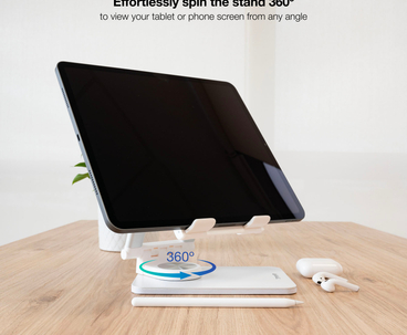 SOPORTE SOBREMESA AJUSTABLE PARA TABLETS 12.9" BLANCO TOOQ
