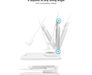 SOPORTE SOBREMESA AJUSTABLE PARA TABLETS 12.9" BLANCO TOOQ