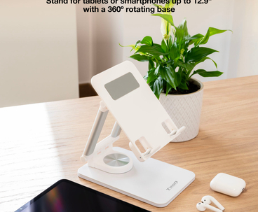 SOPORTE SOBREMESA AJUSTABLE PARA TABLETS 12.9" BLANCO TOOQ