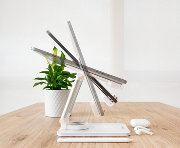SOPORTE SOBREMESA AJUSTABLE PARA TABLETS 12.9" BLANCO TOOQ