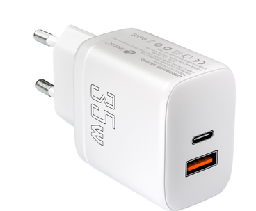 CARGADOR PARED/VIAJE USB-C PD+ 1 USB-A 35W BLANCO LEOTEC