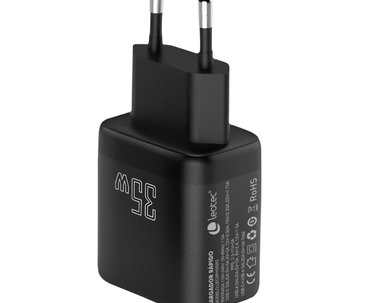 CARGADOR PARED/VIAJE USB-C PD+ 1 USB-A 35W NEGRO LEOTEC