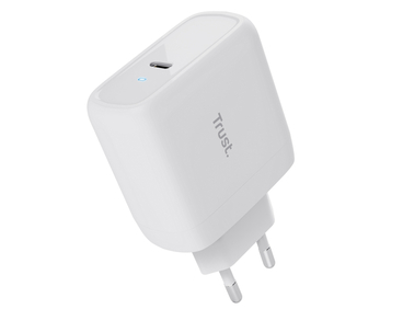 CARGADOR PARED/VIAJE USB-C 65W + CABLE USB-C MAXO BLANCO TRUST