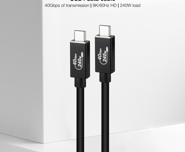 CABLE USB 4 GEN 3X2 40Gbps 5A/240W USB-C/M USB-C/M 1 M NEGRO NANOCABLE