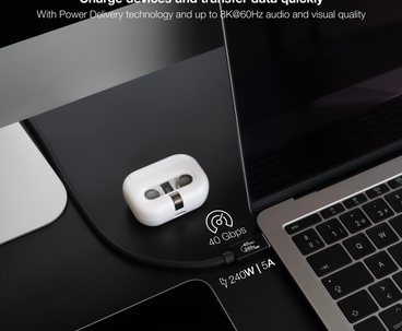 CABLE USB 4 GEN 3X2 40Gbps 5A/240W USB-C/M USB-C/M 1 M NEGRO NANOCABLE
